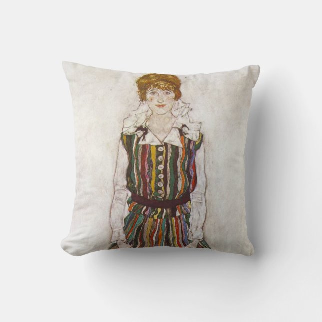 Almofada Retrato de Egon Schiele do travesseiro de Edith (Frente)