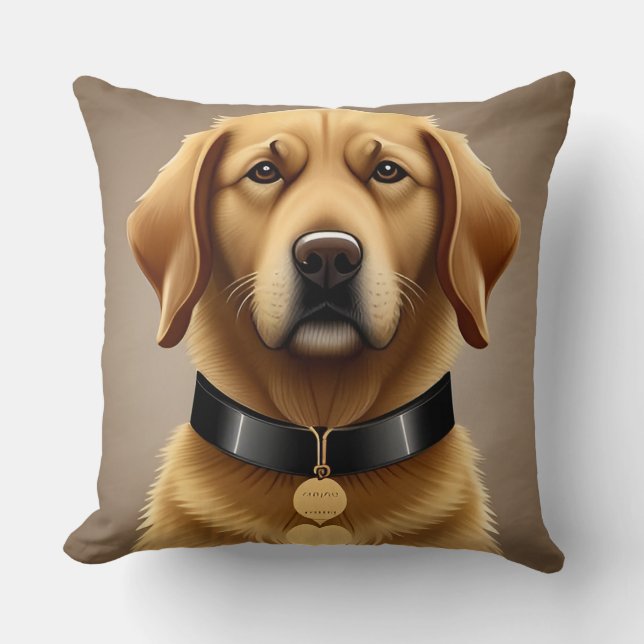 Almofada Retrato de Golden Retriever  (Frente)