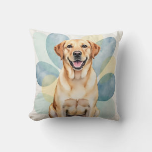 Almofada Retrato de Labrador Retriever em Aquarela Oval Cam