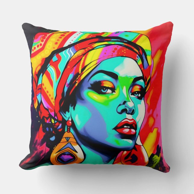 Almofada Retrato de pop Art (Frente)