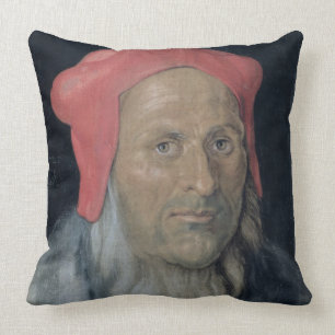 Almofada Retrato de um homem farpado em Red Hat, 1520 (óle