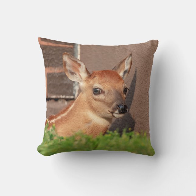 Almofada Retrato de uma Fawn (veado branco) (Frente)