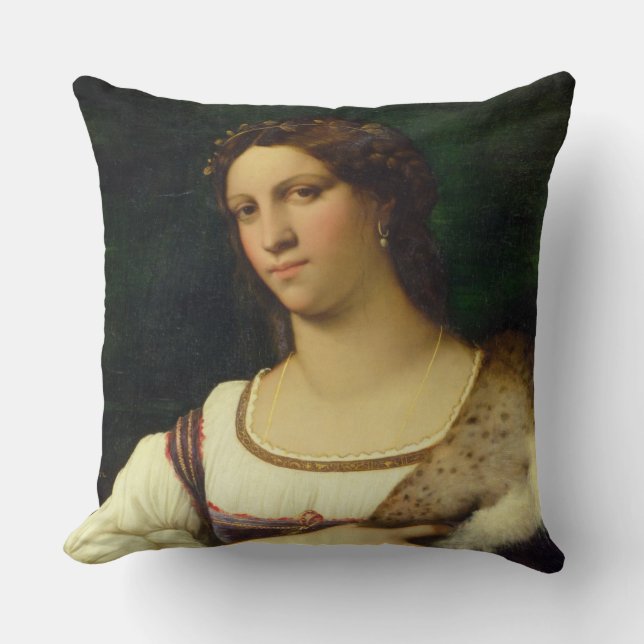 Almofada Retrato de uma mulher, 1512 (óleo em canvas) (Frente)