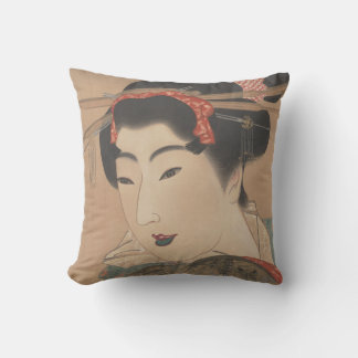 Almofada Retrato de uma Mulher com Leque Branco – Japão Vin