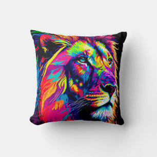 Almofada Retrato digital de 3d Lion