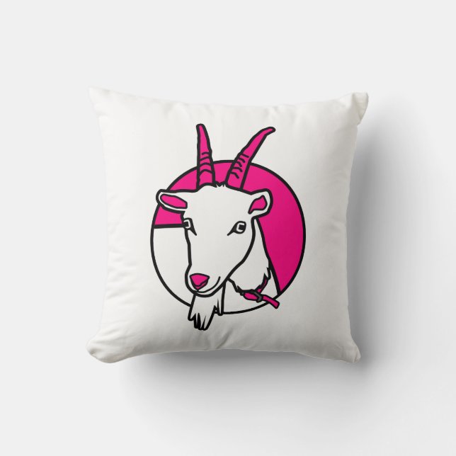 Almofada Retrato digital de banda desenhada cor-de-rosa (Frente)