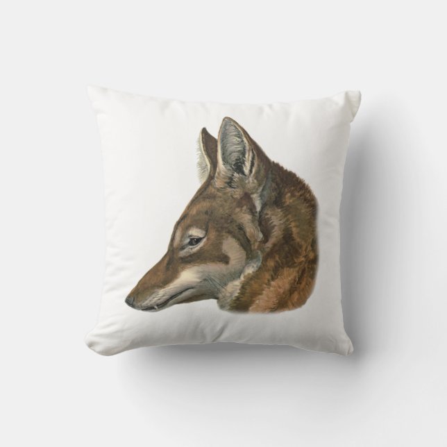 Almofada Retrato do lobo Abyssinian (Frente)