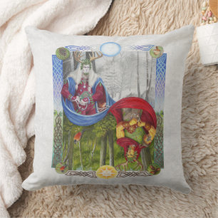 Almofada Retrato Duplo de Holly King e Oak King