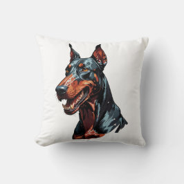 Almofada Retrato Feroz de Doberman Presente de Cachorro Agr