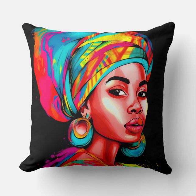 Almofada Retrato Vibrante com Folheto Colorido (Frente)