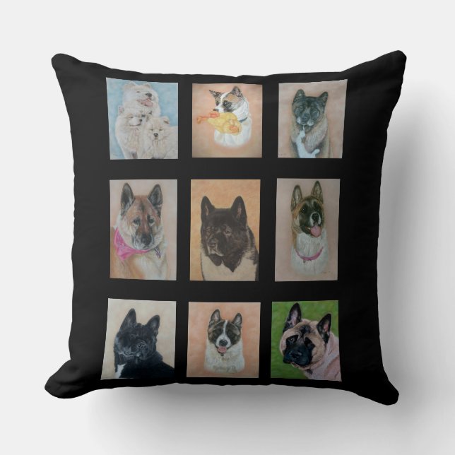 Almofada retratos de lindos cães e cães muito bonitos (Frente)