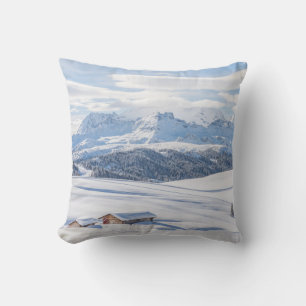 Almofada Retreto de Cabina Paisagem de Neve Dolomitas
