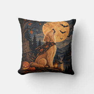 Almofada retriever dourado de Halloween