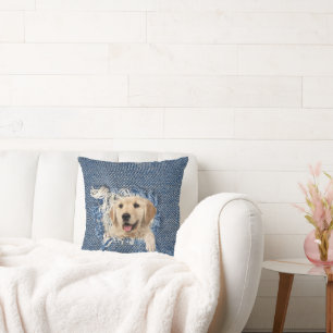 Almofada Retriever ouro em Blue Jean Hole