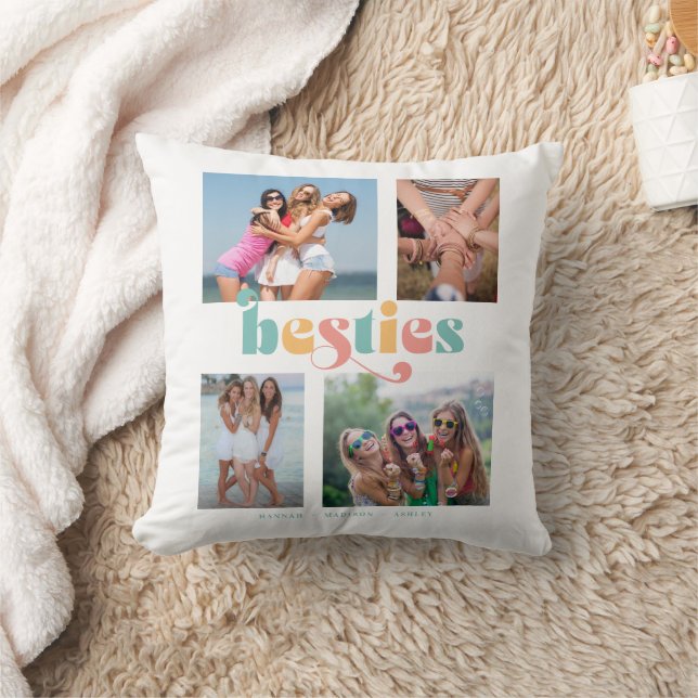 Almofada Retro 4 Foto Melhores Amigas Besties (Cobertor)