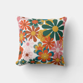 Almofada Retro 70's colorido hippy flor 