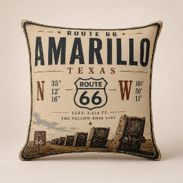 Almofada Retro Amarillo Rota 66 Coordenadas