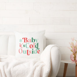 Almofada Retro Bebê Está Frio Lá Fora Natal