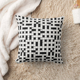 Almofada Retro Black White Crossword Puzzle Pattern