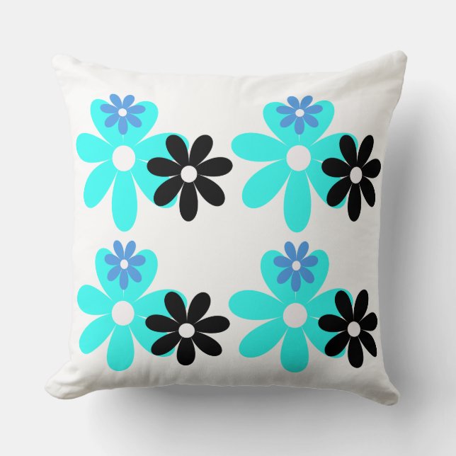 Almofada Retro Blue Bloom Duo Pillow (Frente)