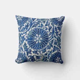 Almofada Retro Blue Poppy Ming Dinastia China