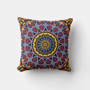Almofada Retro Boho Chic Bohemian Hippie Rosette Mandala