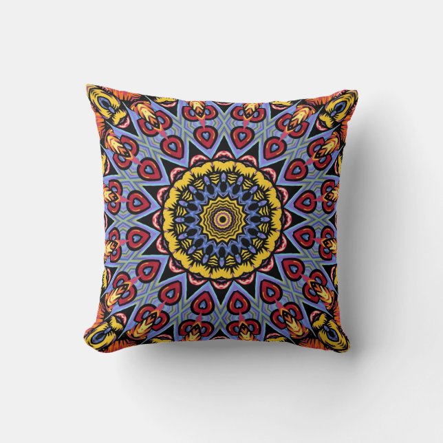 Almofada Retro Boho Chic Bohemian Hippie Rosette Mandala (Frente)