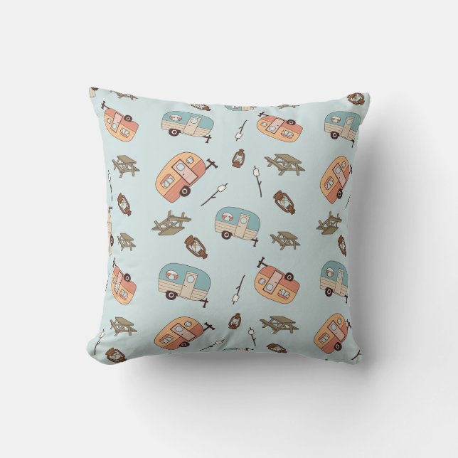 Almofada Retro Camper Throw Pillow (Frente)