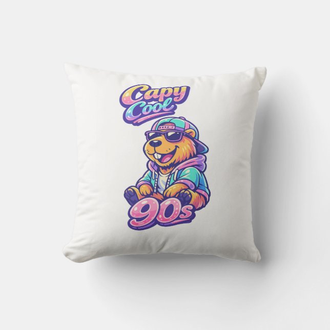 Almofada Retrô Capivara Capy Cool dos Anos 90 (Frente)