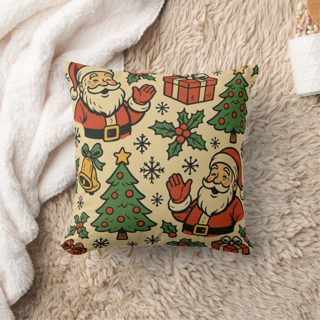 Almofada Retro Christmas icon pattern (Cobertor)