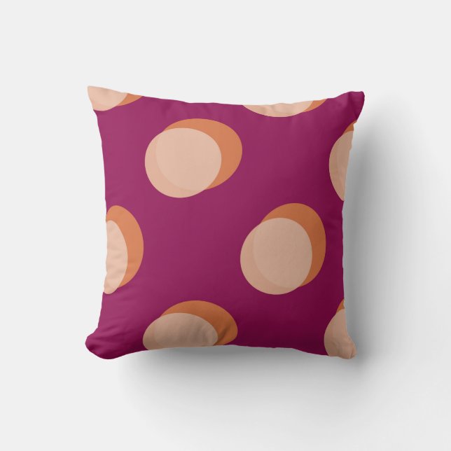 Almofada Retro Circles and Shadows Bold Pattern Purple (Frente)