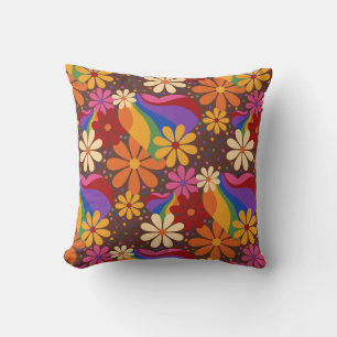 Almofada Retro Daisies e Rainbow Hearts