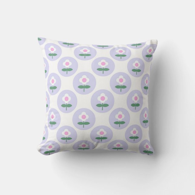 Almofada Retro Daisy Purple Teen Birthday Dia de as mães Ba (Frente)