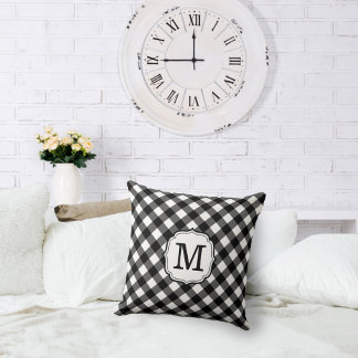 Almofada Retro Elegant Personalized Gingham Throw Pillows