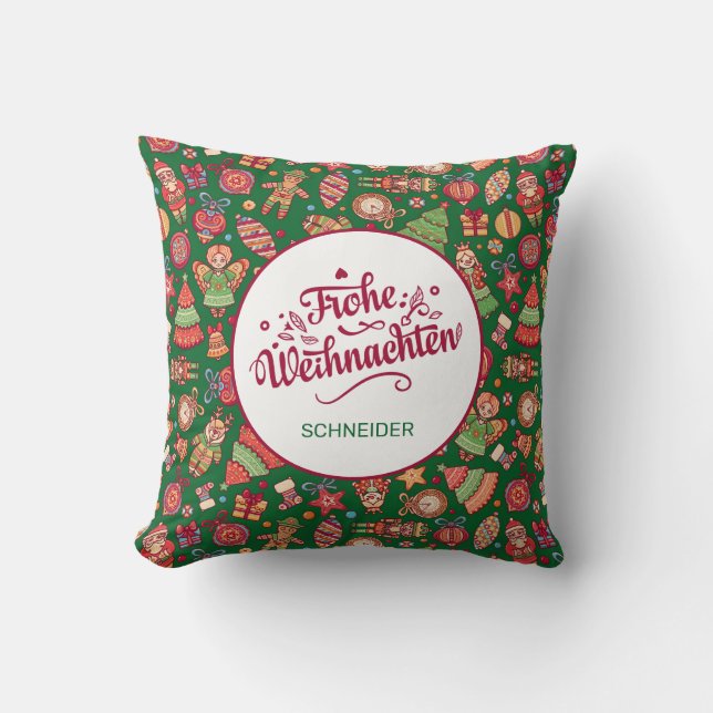 Almofada Retro Feliz Natal Personalizado (Frente)
