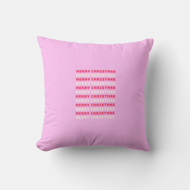 Almofada Retro Feliz Natal Pink Decor (Frente)
