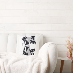 Almofada Retro, gatos pretos do século médio