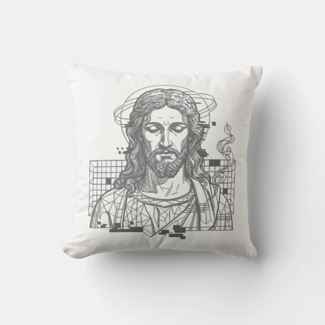 Almofada Retro Grid Jesus Rei dos Reis Apocalipse 19:16 (Frente)