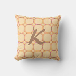 Almofada Retro Groovy Cream Beige Pink Monogram