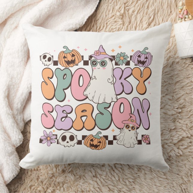 Almofada Retro Groovy Halloween Spooky Season (Cobertor)