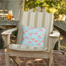 Almofada Retro Hand-Drawn Flamingo | Tropical Pattern Blue