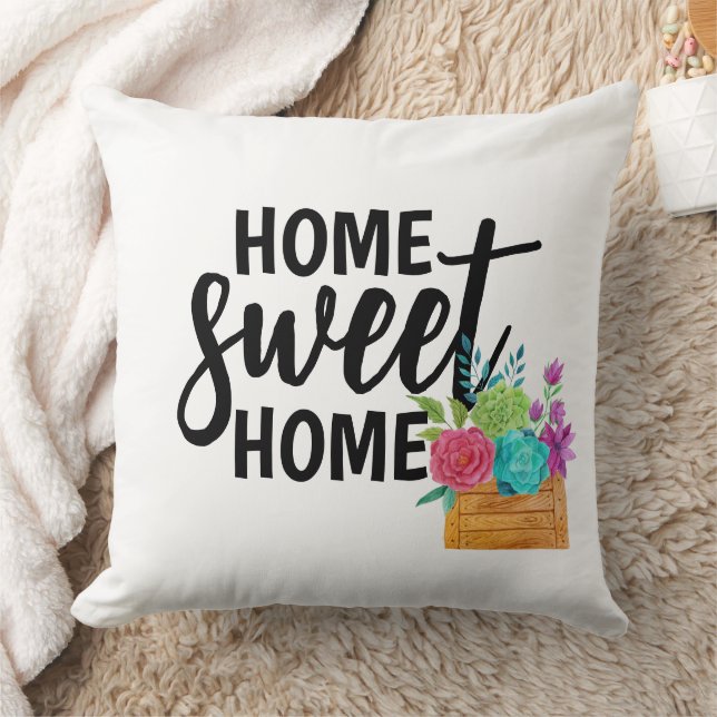 Almofada Retro Home Sweet Home Boho Wildflower (Cobertor)