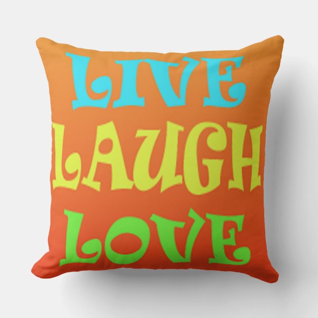 Almofada Retro Live Laugh Love Travesseiro (Frente)