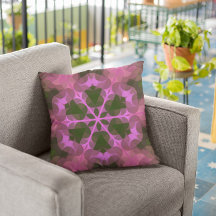 Retro Mandala Flor Rosa e Verde