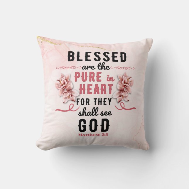 Almofada Retro Matthew 5:8 Calla Lillies (Frente)