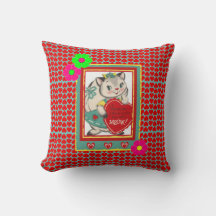 Almofada Retrô "Miau do Gato" para Dia dos Namorad