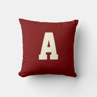 Almofada Retro monogram alpha burgundy cream