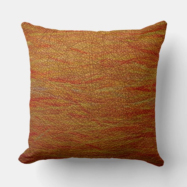 Almofada Retro Orange Look Leather (Frente)