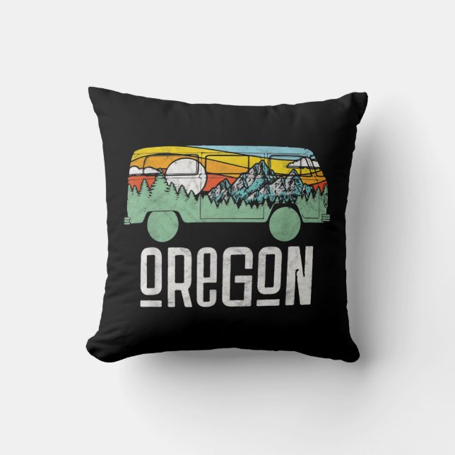Almofada Retro Oregon Outdoor Hippie Van Nature (Frente)