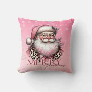 Almofada Retro Papai Noel Feliz Natal A Rosa